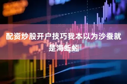配资炒股开户技巧我本以为沙蚕就是海蚯蚓