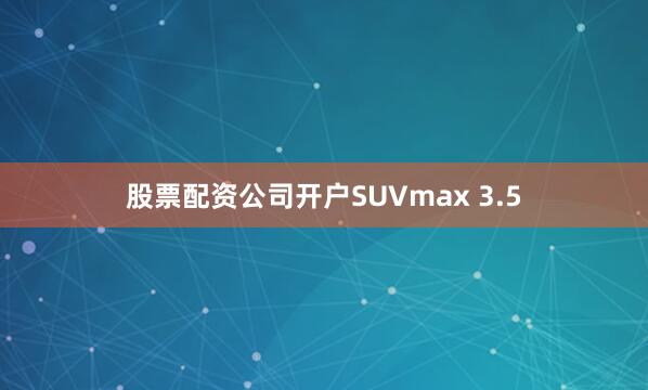 股票配资公司开户SUVmax 3.5